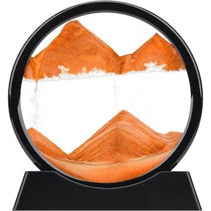 Orange 3D Moving Sand Art, Liquid Motion Flowing Sand Frame for Home and Office Decor