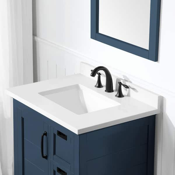 Ove Decors Ollie 30 W x 22 D Freestanding Bathroom Vanity with Sink and  Mirror, Midnight Blue