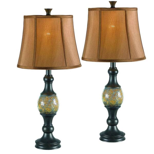 Kenroy Home Shay 29 in. Bronze Table Lamp Set (2-Pack)