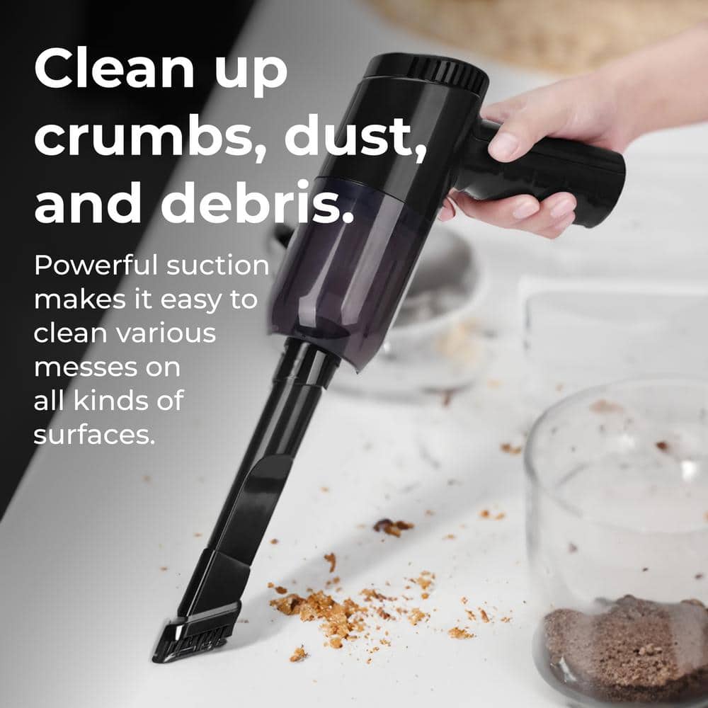 Portable Cordless Black Handheld Car Vacuum with Washable Filter