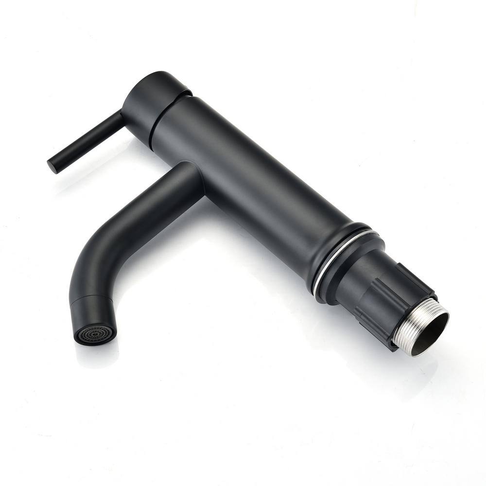 Matte Black Single Handle Stainless Steel Bathroom Faucet