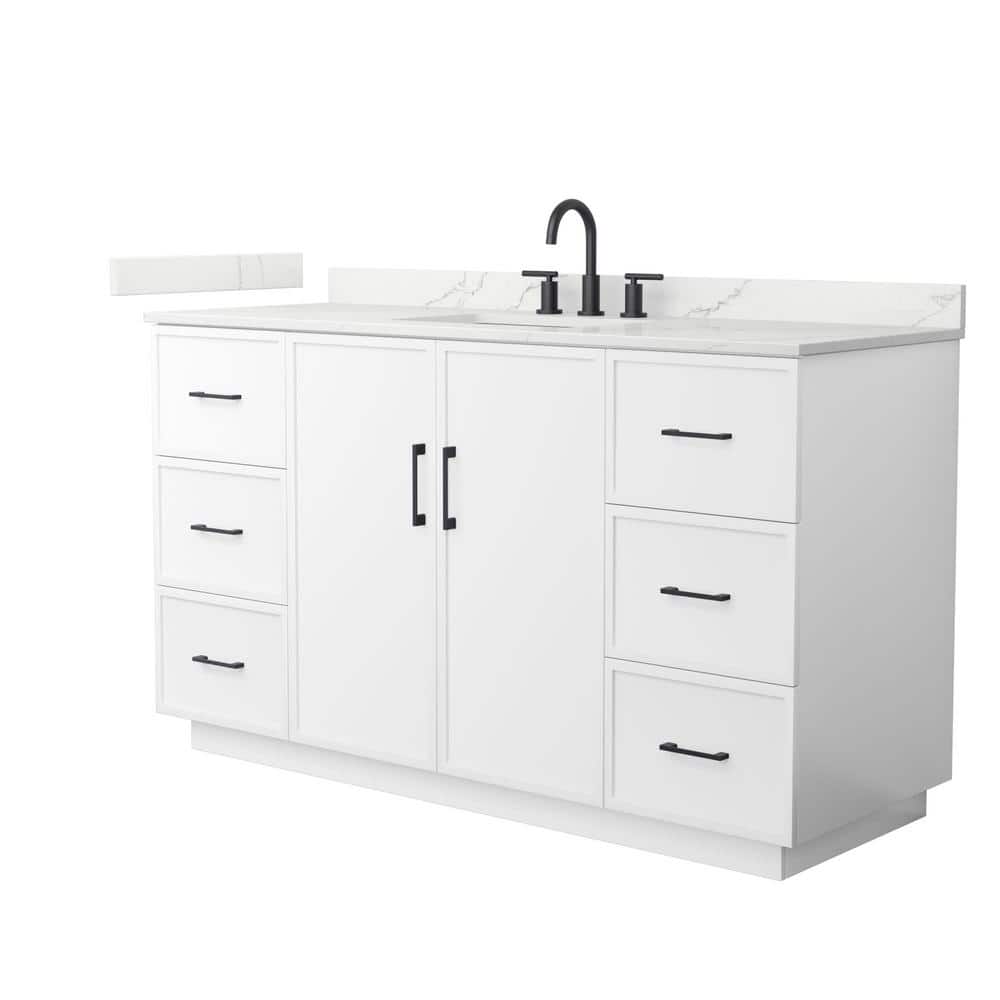 Elan TK 60 in. Single Freestanding White Bath Vanity with Giotto Quartz Top (Assembled) price history on PriceWatchPro