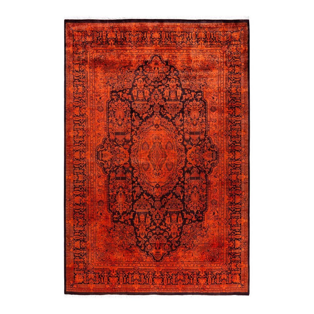 Overdyed Orange 6 ft. x 9 ft. Solid Wool Indoor Area Rug price history on PriceWatchPro