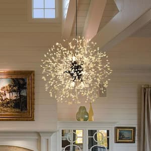 Calzada Decor 9-Light Black Dandelion Firework Chandelier