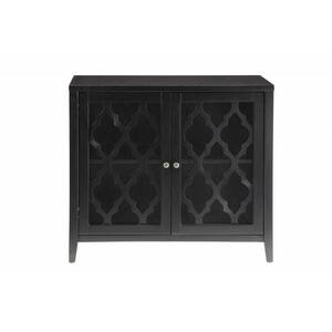 Amelia 34 in Black Wood Accent Storage Cabinet