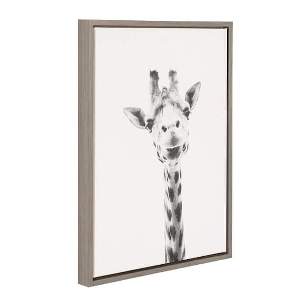 24 in. x 18 in. "Giraffe" by Tai Prints Framed Canvas Wall Art