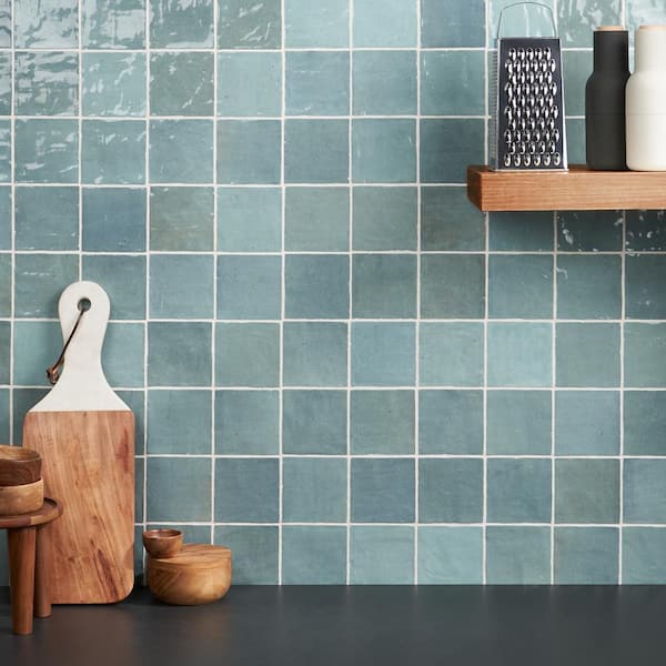 Ivy Hill Tile Kingston Turquoise 4 in. x 4 in. Glazed Ivy Hill Tile Kingston Turquoise 4 in. x 4 in. Glazed