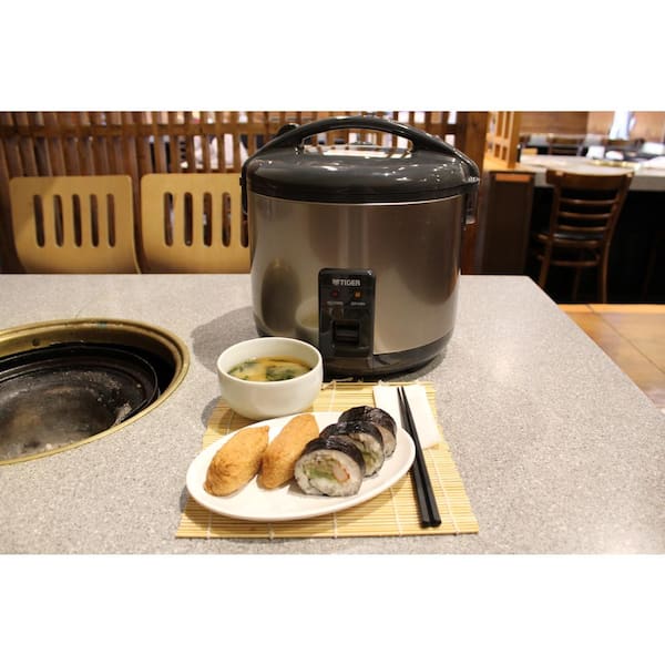 Tiger JNP-S55U Rice Cooker and Warmer, Stainless Steel Gray, 6 Cups Cooked/  3 Cups Uncooked Made in Japan 