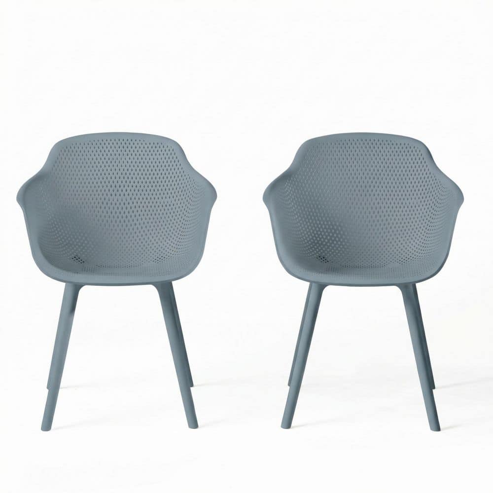 Larex Polyethylene Outdoor Patio Dining Chairs in Blue Gray with Diamond Pattern (Set of 2) price history on PriceWatchPro
