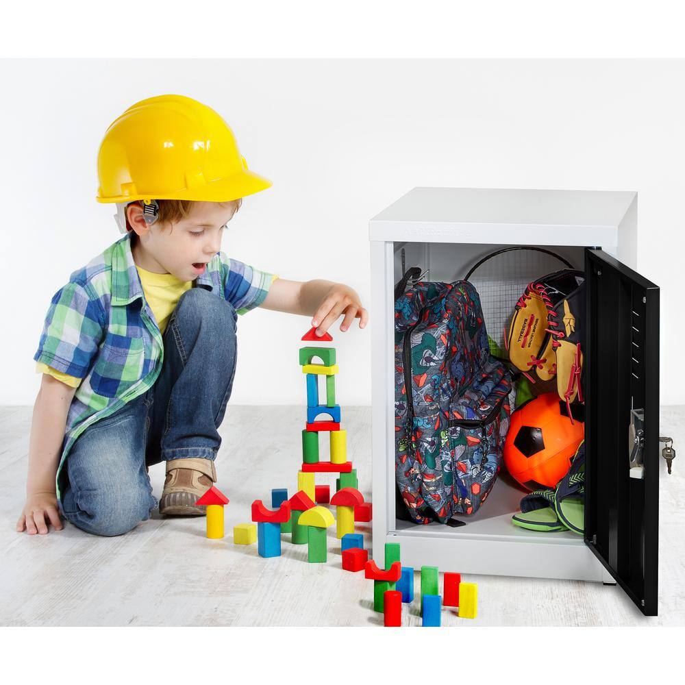 24" Black Steel Single Tier Storage Locker with Digital Lock