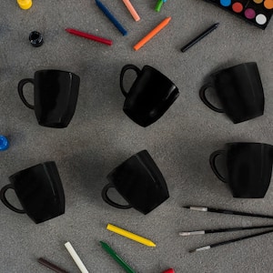 RYO 14.20 oz. Black Porcelain Mugs (Set of 12)