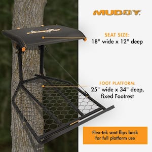 The Boss XL Wide Stance Hang on 1-Person Deer Hunting Tree Stand Platform