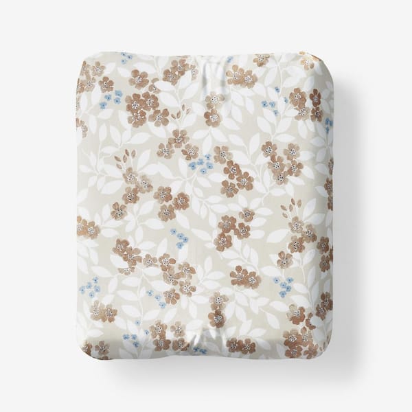 The Company Store Company Cotton White Multi Vintage Flower Velvet Flannel Full Fitted Sheet