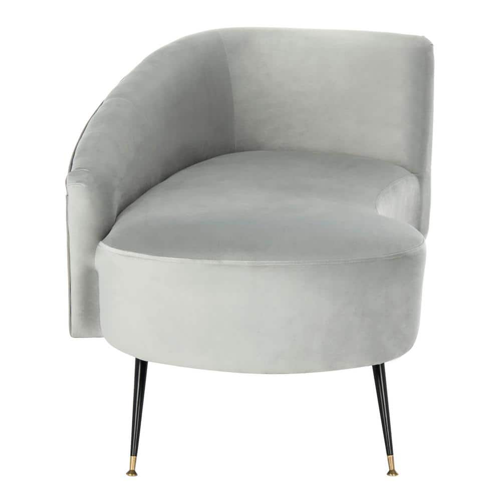 Evangeline 58'' Black and Gray Contemporary Velvet Settee