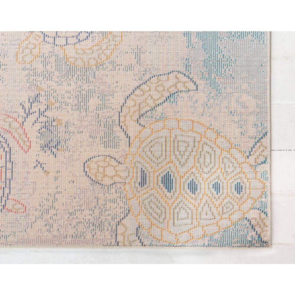 Coastal Sea Turtle Blue and Beige 4' x 6' Rug