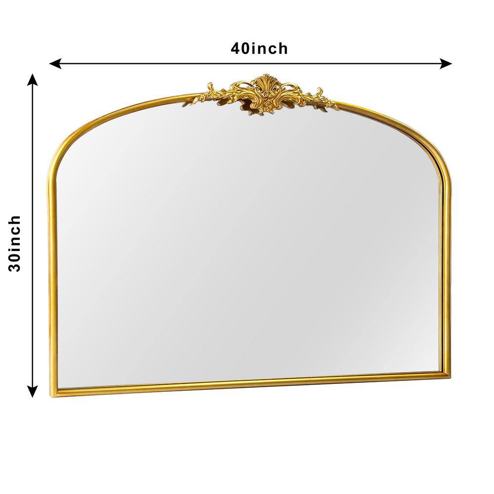 Medium Antique Gold Stainless Steel Arched Vanity Mirror