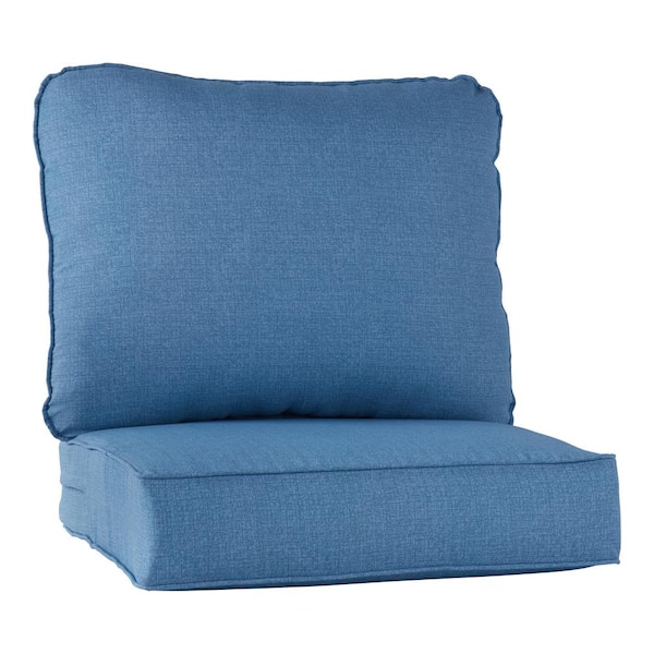 Greendale Home Fashions 24 in. x 24 in. 2-Piece Outdoor Deep Seat Lounge Chair Cushion in Denim