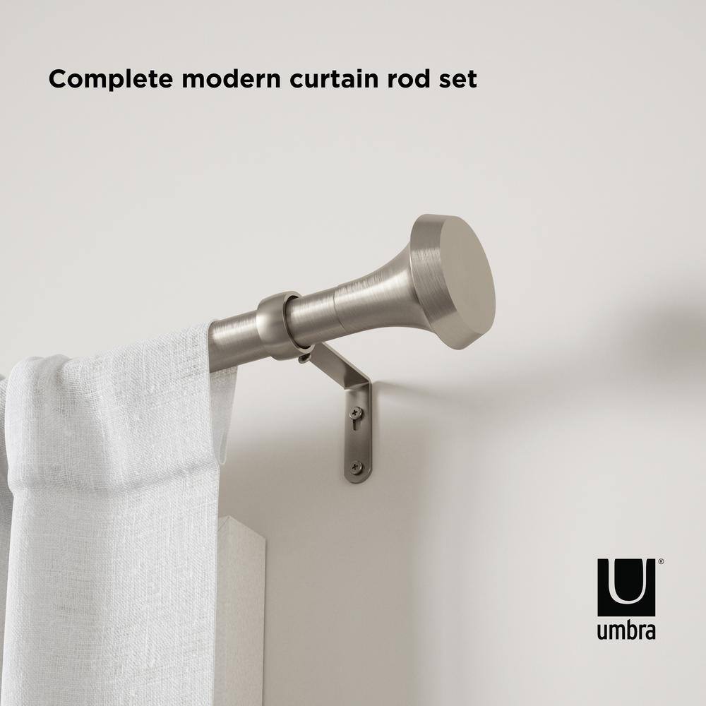 Ella Nickel Adjustable Modern Curtain Rod 72'' to 144''