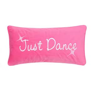 Merrill Girl Pink "Just Dance" Embroidered 24 in x 12 in. Throw Pillow
