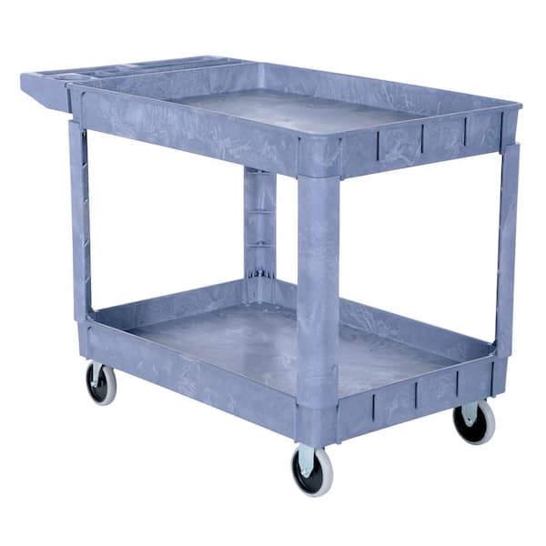 Vestil 24.5 in. x 36 in. 2 Shelf Plastic Utility Cart