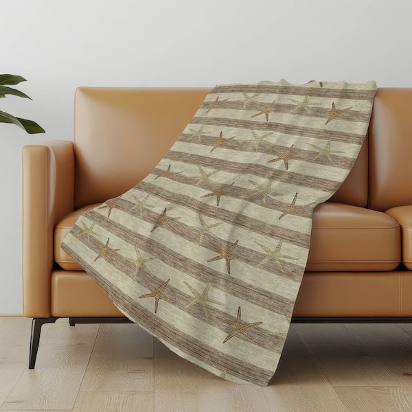 Premium Machine Washable ASB191 Tan 50 in. x 70 in. Sherpa Throw Blanket