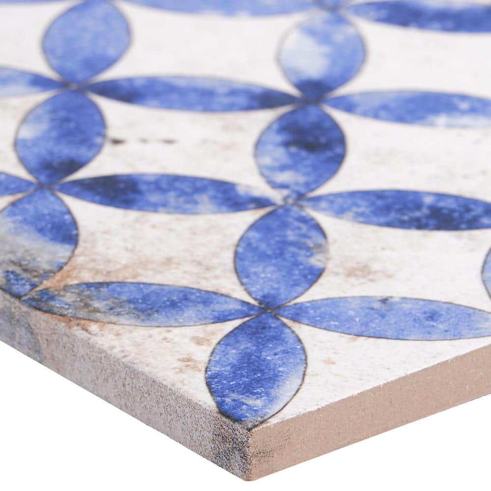 Gorham 8x8 Blue Matte Porcelain Encaustic Tile