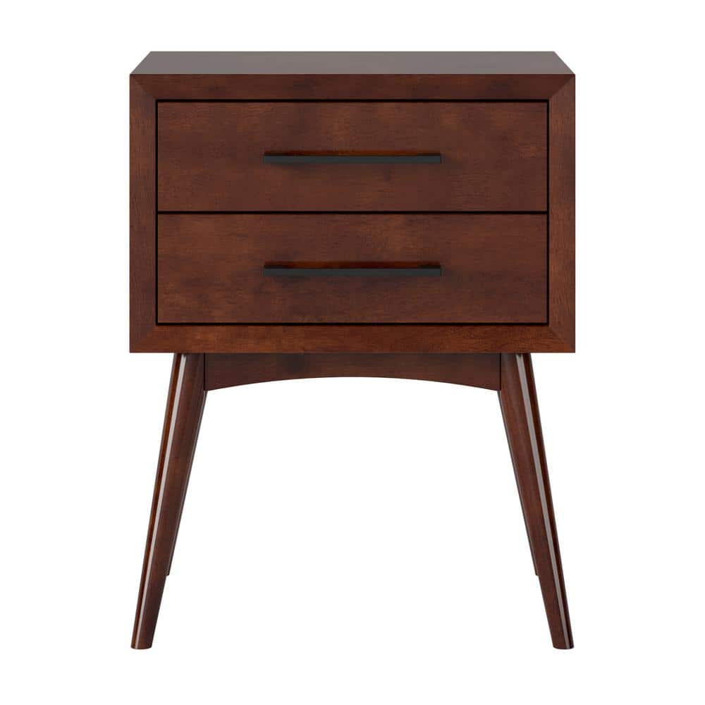 Pasadena Mid Century Modern Light Toffee 2 Drawer Nightstand - thumbnail 4