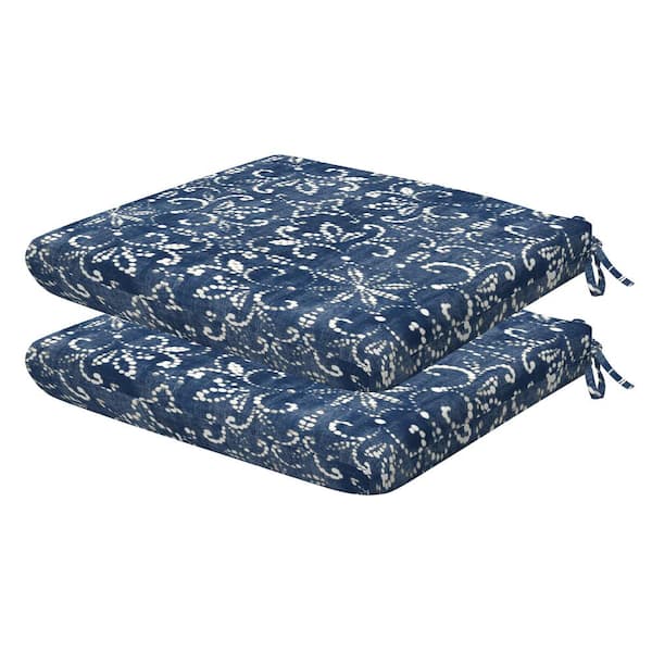 Honeycomb Outdoor Universal Dining Seat Cushion Boheme Indigo (Set of 2)