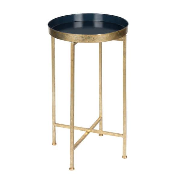 Celia 14.00 in. Gold Round Metal End Table
