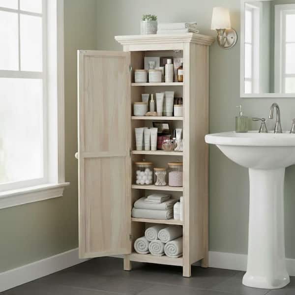 International Concepts Solid Parawood Storage Cabinet in Unfinished Wood
