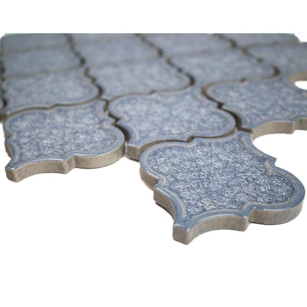 Roman Selection Iced Blue Lantern 9-3/4 in. x 10-1/2 in. x 8 mm Glass  Mosaic Tile