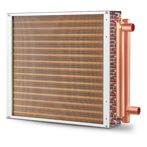 SKYSHALO Heat Exchanger Water to Air, 16 in. x 16 in. with 3-Row 3/8 in. Copper Ports, 193 Aluminum Fins Heat Exchanger