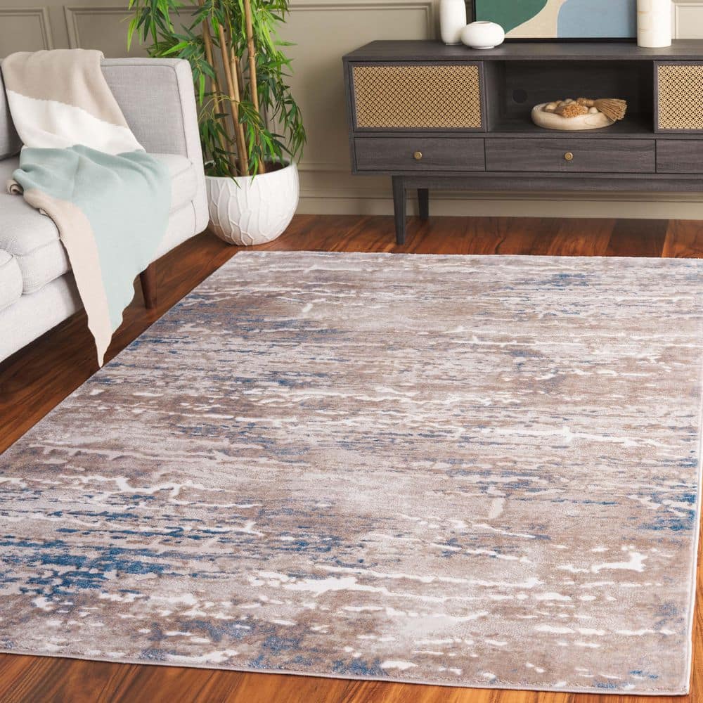 Prestige 5 ft. x 8 ft. Ivory/Blue Abstract Distressed Area Rug price history on PriceWatchPro