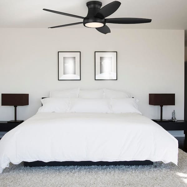 Display-Tamsin 52 in. LED Flush Mount Ceiling Fan Matte Black