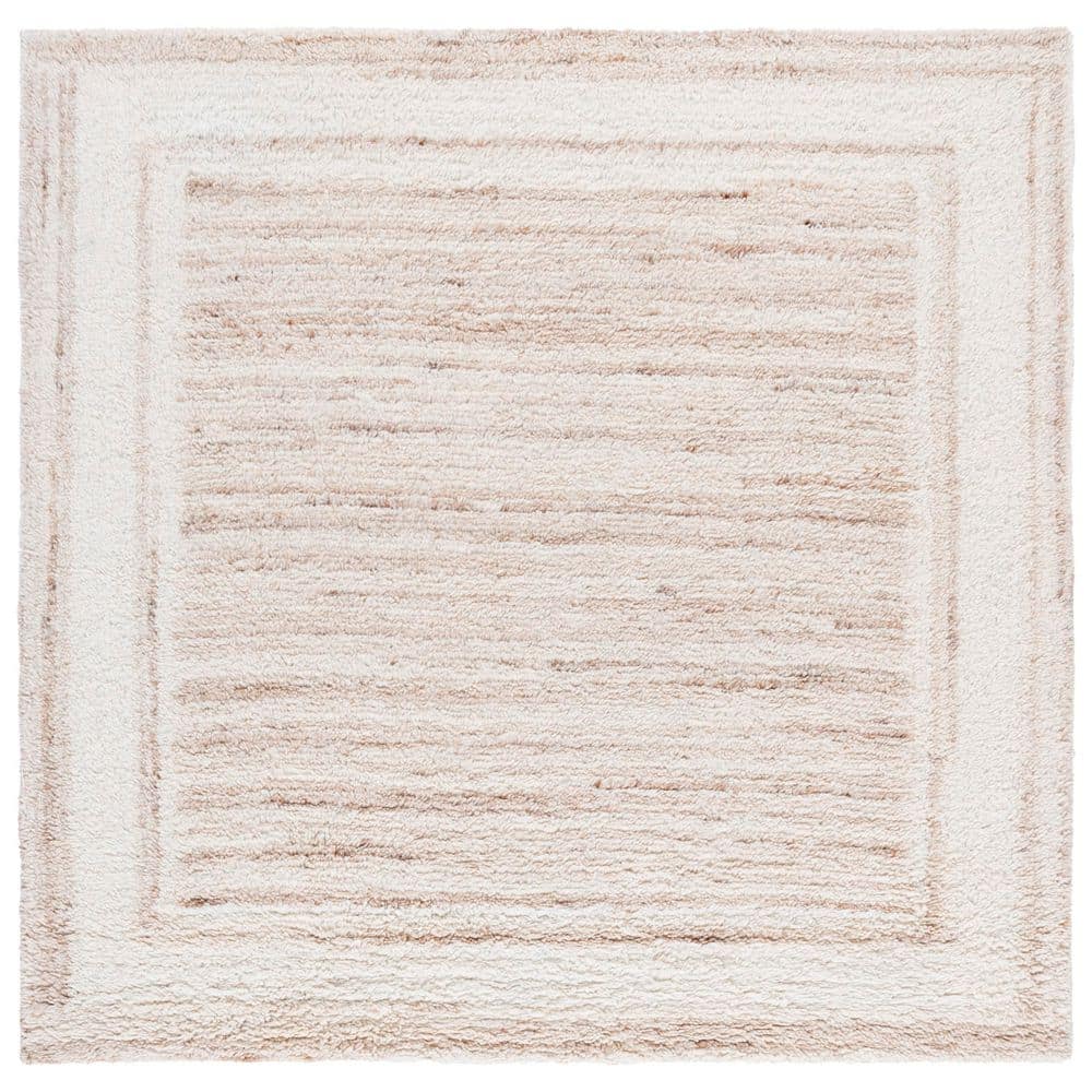 Vermont 6 ft. x 6 ft. Beige/Ivory Double Border Solid Square Area Rug price history on PriceWatchPro