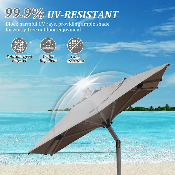 all aluminum patio umbrella Formosa Covers 7.5ft market crank & tilt color Hunter Green rust ribs COBIZI 10ft Offset Hanging Market
