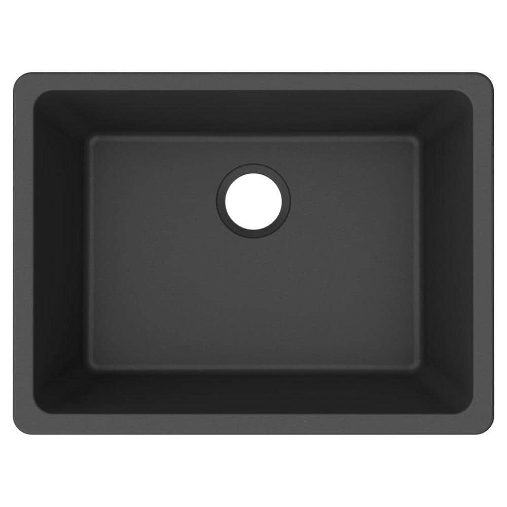 Matte Black Quartz Single Bowl Undermount Kitchen Sink