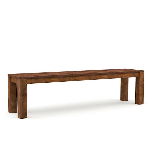 Furniture of America Sunniva Natural Mango Wood Dining Bench 68 W x 16 D x 17.5 H