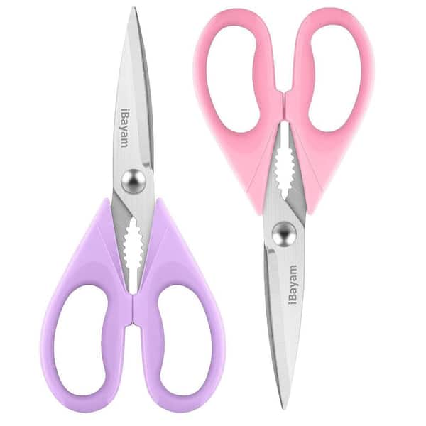 Aoibox 2-Piece All Purpose Heavy Duty Meat Scissors Poultry Shears,  Stainless Steel Kitchen Shears, Pastel Pink - Soft Purple SNPH002IN594 -  The Home Depot