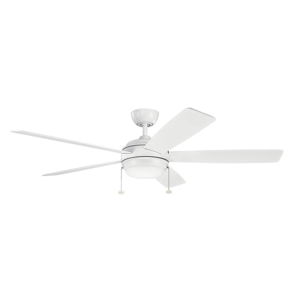 KICHLER Starkk 60 In Integrated LED Indoor Matte White Downrod Mount