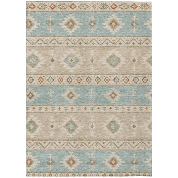 Chantille Machine Washable Indoor/Outdoor Abstract ACN3126 Sky 3 ft. x 5 ft. Area Rug