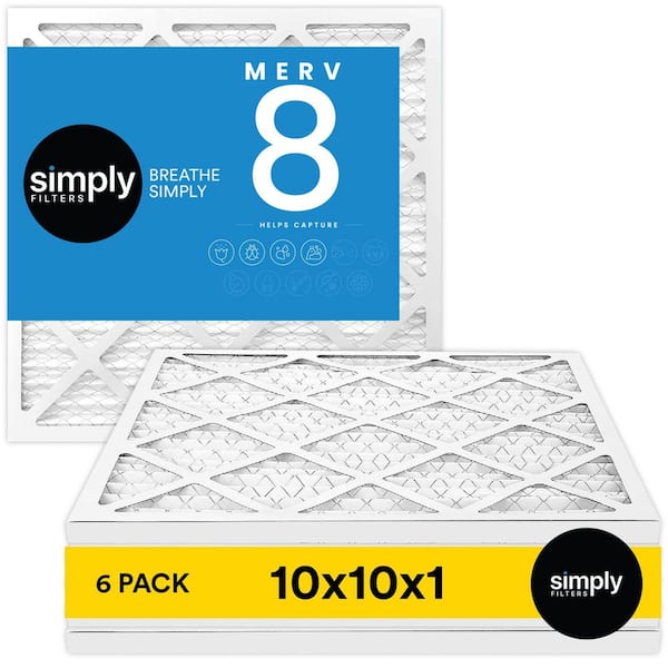 10 in. x 10 in. x 1 in. MERV 8 FPR 5 Pleated Furnace Air Filter (6-Pack)