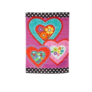 2-1/3 ft. x 3-2/3 ft. Lovely Hearts Suede House Flag