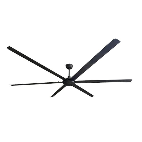 iLIVING 102 in. H Volume Low Speed Outdoor BLDC Big Ceiling Fan in Black with Powerful Brushless DC Motor, Reversible, IR Remote
