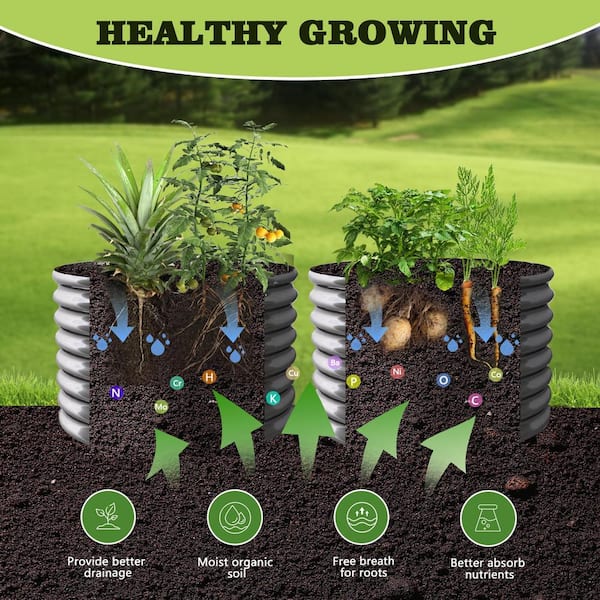 17"Tall Round Outdoor Garden Raised Bed Kits- 24"Diameter 0