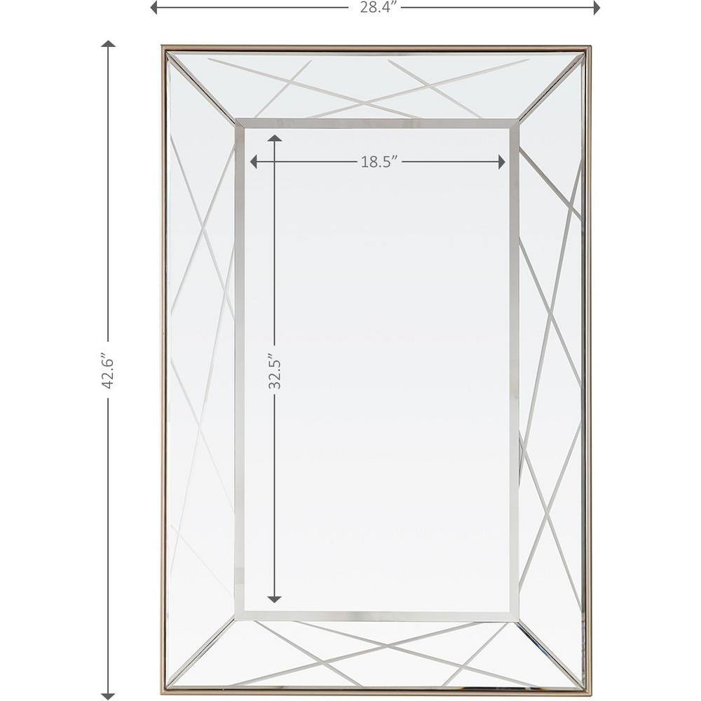 Rectangular Silver Wood Beveled Wall Mirror
