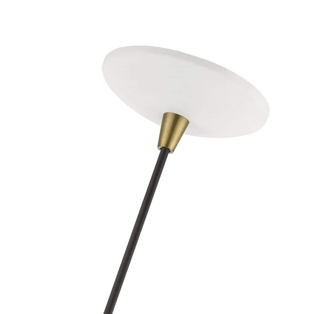 Textured White Mini Pendant with Antique Brass Accents