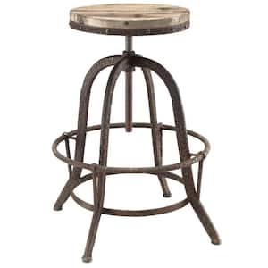 Collect 22 in. Brown Wood Top Bar Stool