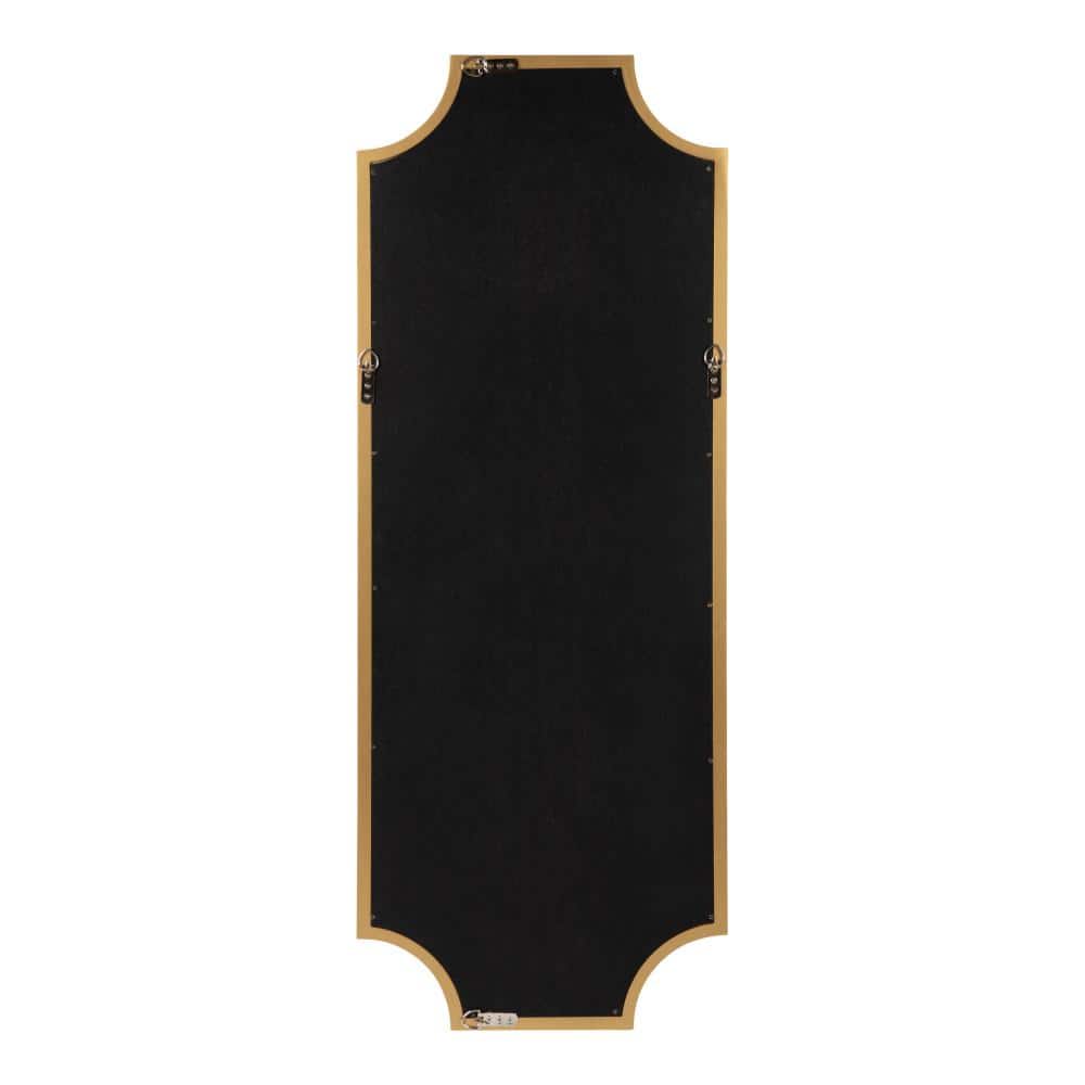 Gold Scallop Full-Length Rectangular Wood Wall Mirror