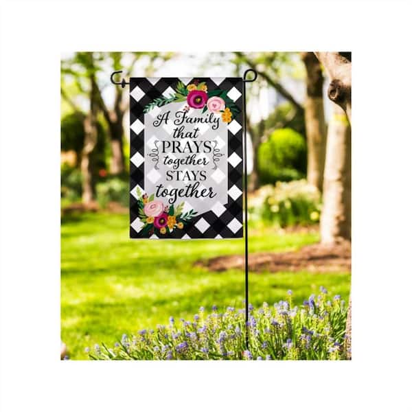 Evergreen 12.5 in. x 18 in. Family That Prays Together Garden Suede Flag